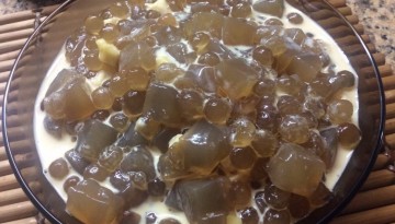 Brown Sugar Nata Cubes & Sago Balls with Evap