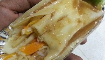 Closeup of Lumpiang Ubod Ingredients