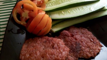 Tortang Alamang with Sliced Tomatoes